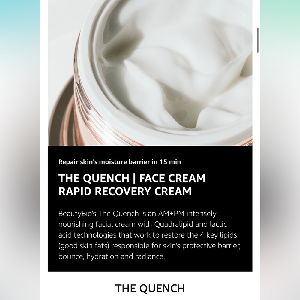 BeautyBio The Quench: Quadralipid Skin Recovery Cream Moisturizer 1.7 FL.OZ - Picture 2 of 9